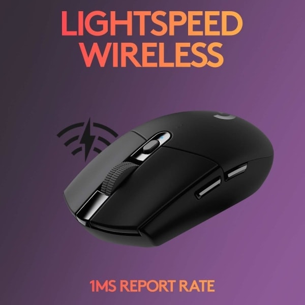 Logitech G305 LIGHTSPEED Langaton Pelihiiri, Hero 12K Sensori, 12 000 DPI, Kevyt, 6 Ohjelmoitavaa Painiketta, 250 Tunnin Akun Kesto Musta