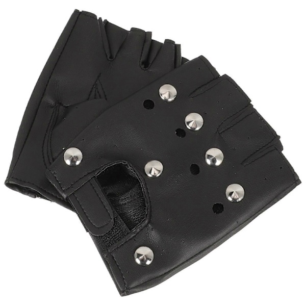 1 par Showhandsker Ridehandsker Motorcykel Ridehandsker til Udendørs Halvfinger Fitnesshandsker Black 13.5X11cm