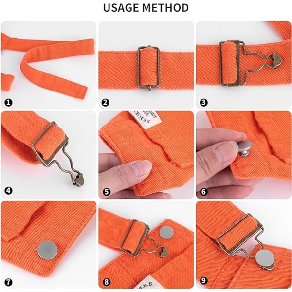 6 set metallhängslen spännen byxor spännen med rektangel skjutreglage för hängslen, bälten, handväskor, jackor, arbetskläder