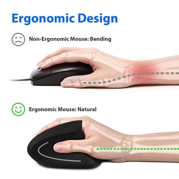 Ergonomisk mus, vertikal trådløs datamus 2.4G - Perfekt