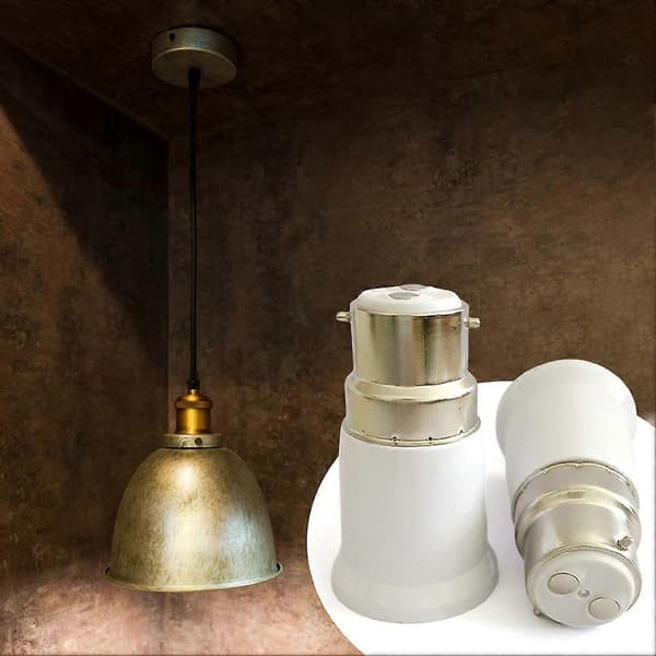 B22 til E27 Pæresokkel Høykvalitets Lampebaseomformeradapter PC Brannsikker Lampeholder for LED Maispære Spotlight 220V
