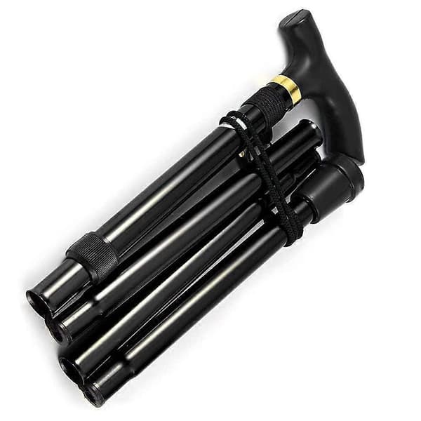 Letvægts foldbar justerbar stok mobilitetsfoldestok Black