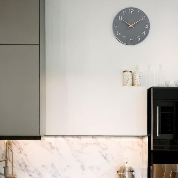 25 cm Träväggklocka Tyst Icke-tickande - Högkvalitativ Quartz Batteridriven - Modern Enkelhet Grå grey