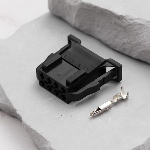 2 Sæt 8-Pin Stik 3B0972724 med Micro Timer Terminaler til Elektrisk System Kompatibel med Audi Kompatibel med VW