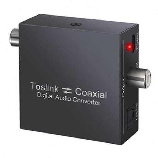 Toveis koaksial til optisk SPDIF Toslink-omformer, koaksial til optisk og optisk til koaksial digital lydsignalomformer