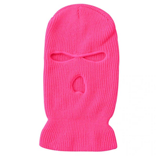 Neonrosa Balaklava Skidmask Rånarluva rosa pink