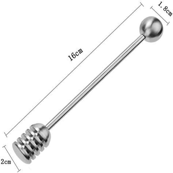 2 stk 304 Rustfritt Stål Honningskje, Sirupsdipper Serveringspinne S