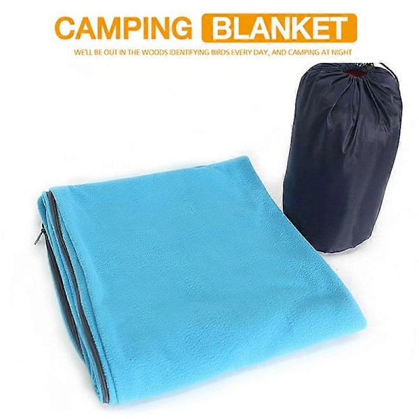 Camping Fleece Sovepose Liner Bærbar Varm Lynlås Tæppe til Udendørs Hjemmekontor Orange