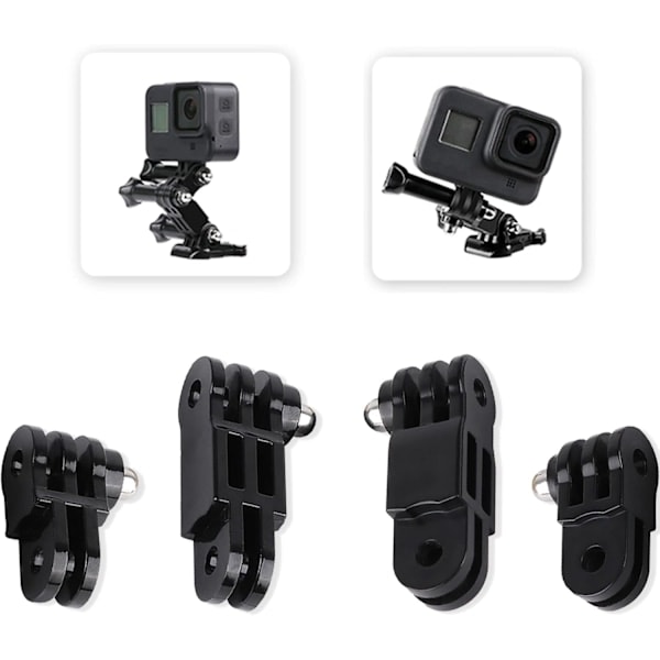 Justerbar forlengelsesarm for kamera, fast monteringsbrakett med kort og lang skrueforlengelsesarm for GoPro Hero 10, 9, 8, 7, 6, 5 og andre actionkameraer