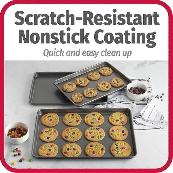 Bakplåtsset i kolstål Nonstick 13x9 15x10 17x11
