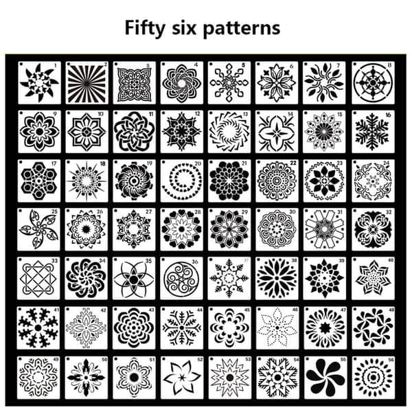 Mordely 36/56 Mandala-stencilpaket