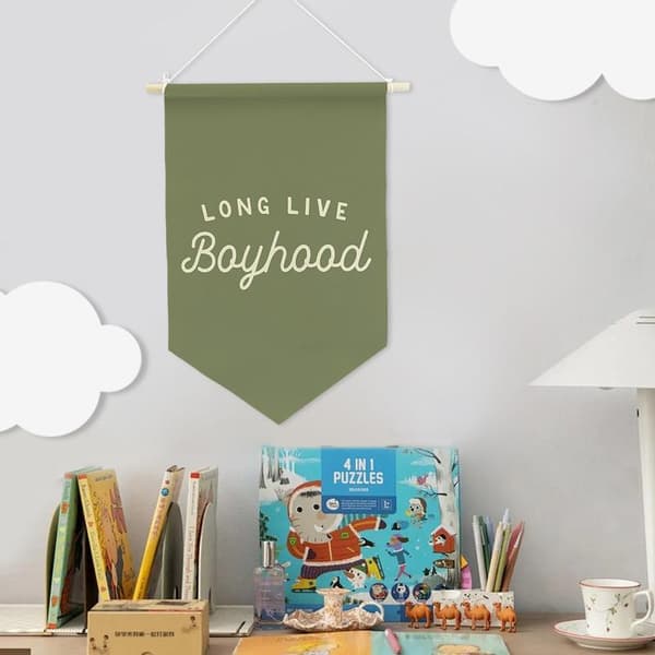 kidroom Veggdekor Vimpler Bannere green