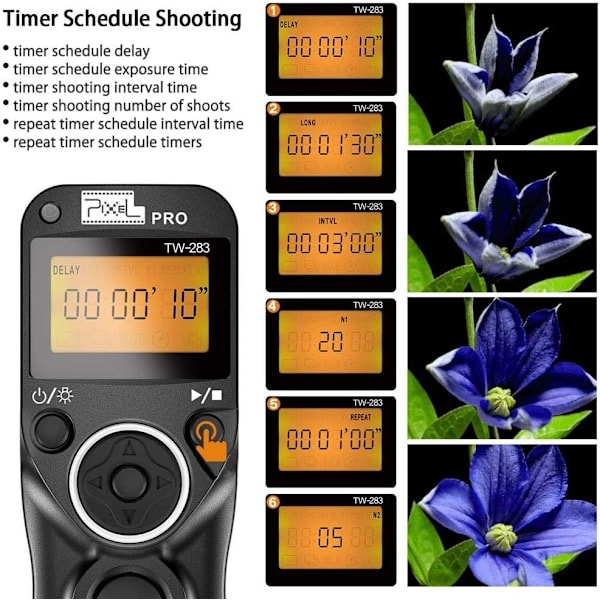 Trådlös fjärrutlösare timer fjärrkontroll TW-283 S2 trådlös fjärrutlösare kompatibel med Sony Alpha a9 a99II a7 a7II a7I