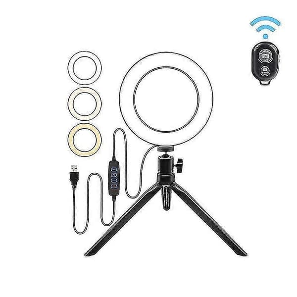 Selfie Flash Dæmpbar 6/10 ' LED Ringlys Med Tripod Stativ Telefonholder-hy C