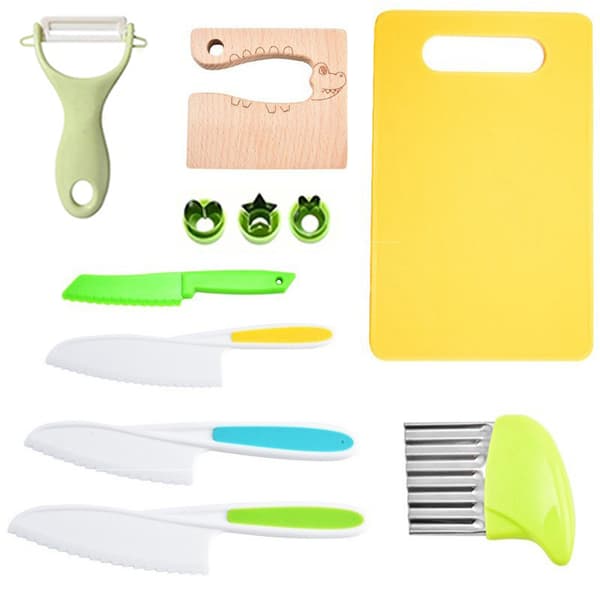 Kids Kitchen Knives Kitchen Set Kids Cookware Multicolored 11 Piece Set-4