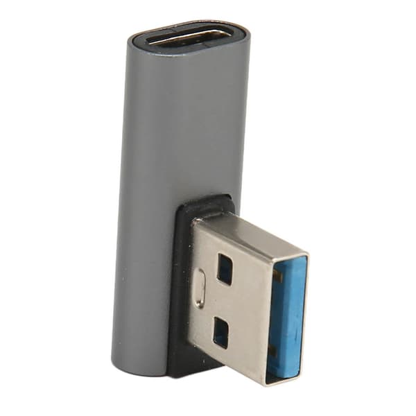 90-graders USB-hane till USB-C-hona adapter, USB 3.0 till Typ-C-adapter för bärbar dator, telefon och PC