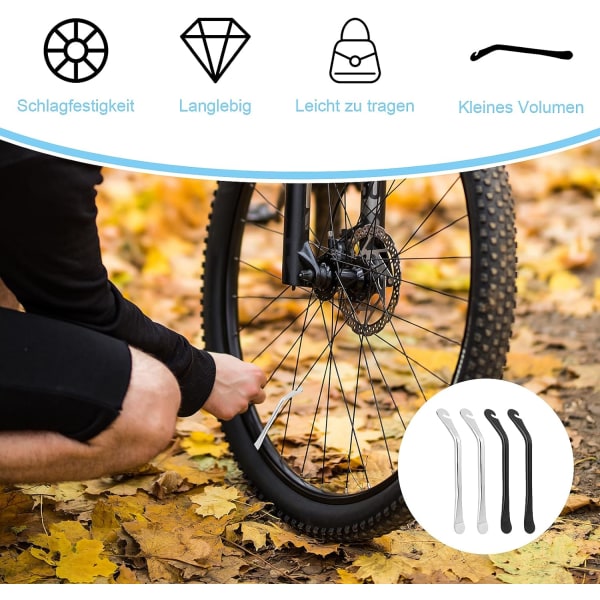 4 stk. cykeldækjern i rustfrit stål - cykel dækjern - premium dækafmonteringsværktøj - dækske til reparation af cykelslange - bedste dækskifteværktøj