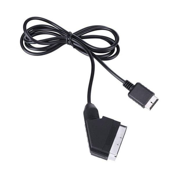 Scartkabel til PS1 og PS2 black Svart