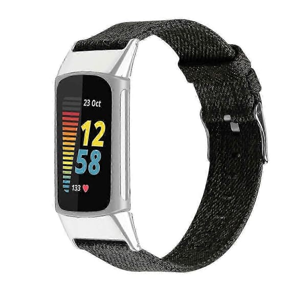 Fitbit Charge 5 Nylon-rem med slidstærkt canvas-design Dark Green