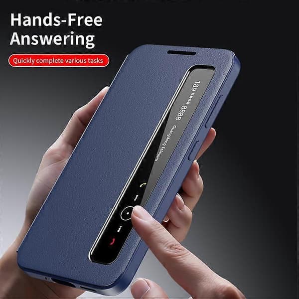 Til Samsung Galaxy S26+ / S26 Plus 5G Smart View Window Lædercover Blue
