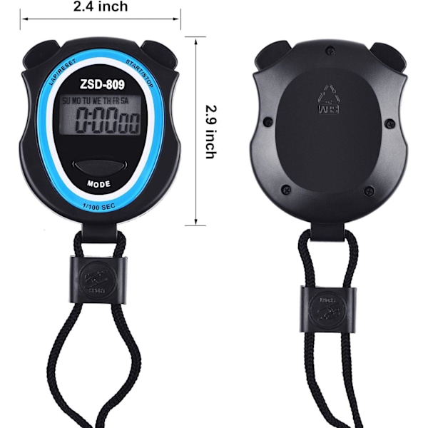 3 stk. digitalt stopur, elektronisk digitalt sportstopur