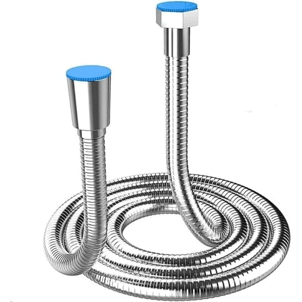 (Arbetardagskampanj!) Duschslang 5M extra lång duschslang i rostfritt stål, med massiv mässingsanslutning, universell, anti-burst, kromfinish.