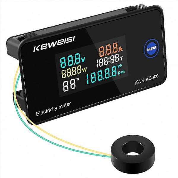 AC-voltmeter 50-300V 45-65Hz 0-10A detekteringskretsmonitor