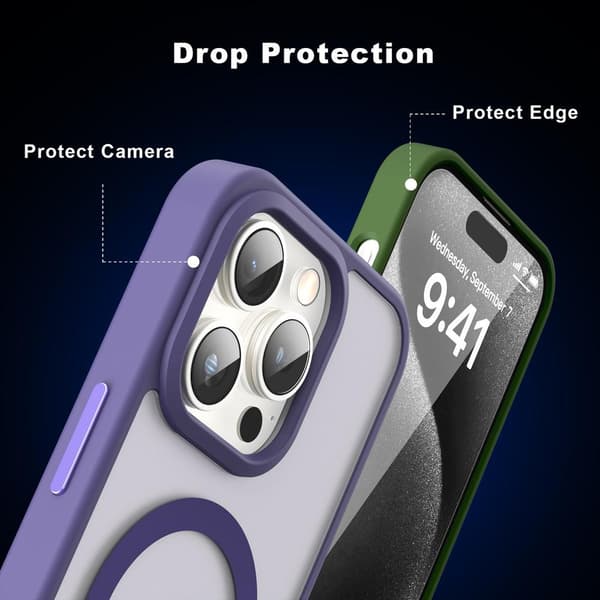 ColorPop iPhone 15 Pro Cover CH MagSafe Mat Mørkeblå 35