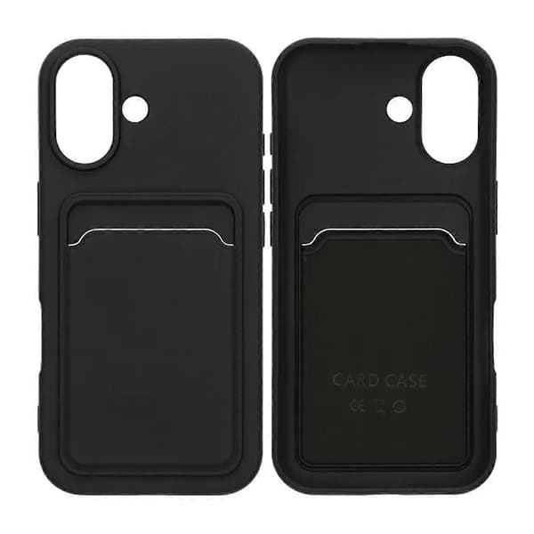 Silikone telefoncover med SIM-kortplads til iPhone 17 - Sort