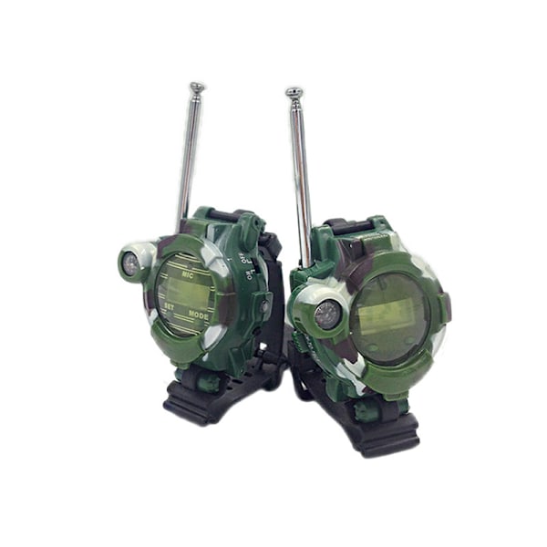 2 kpl Walkie Talkie -kellot lapsille Pitkä kantama Kaksitietoliikenne Camo