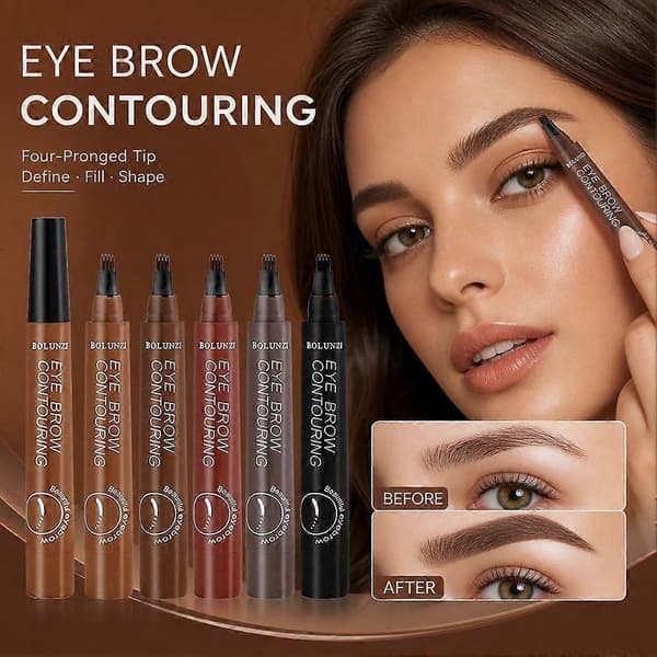 Fyruddig Microblading Ögonbrynspenna Vattentät Kladdfri Ögonbrynstatuering Penna 04Gray brown 2.5g