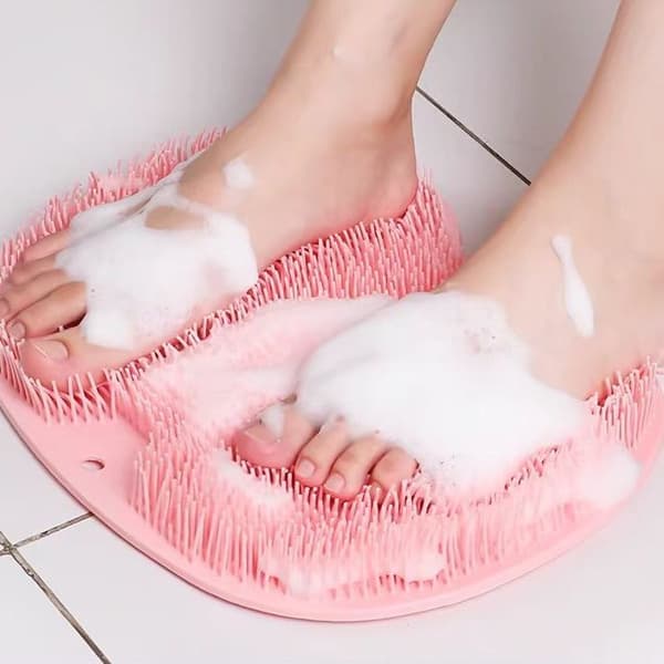 Non-slip foot scrubber, back scrubber, bathroom mat with suction cup, powerful back scrubber, wall-mounted foot mat.