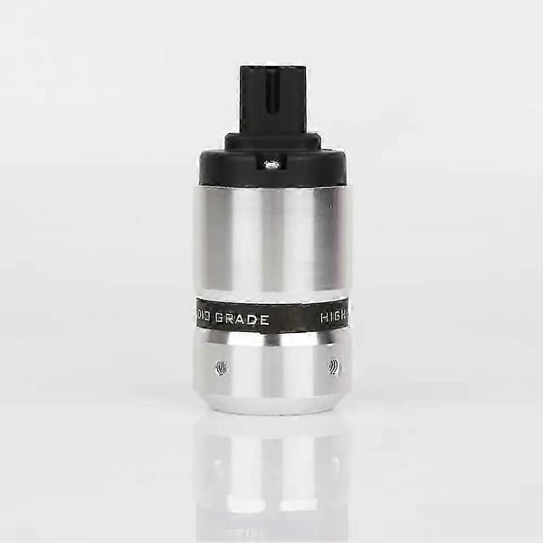 Hifi Figur 8 IEC C7 Plugg Lyd Gullbelagt Schuko Hannkontakt+C7 IEC Hunnplugguttak, EU-plugg Silver