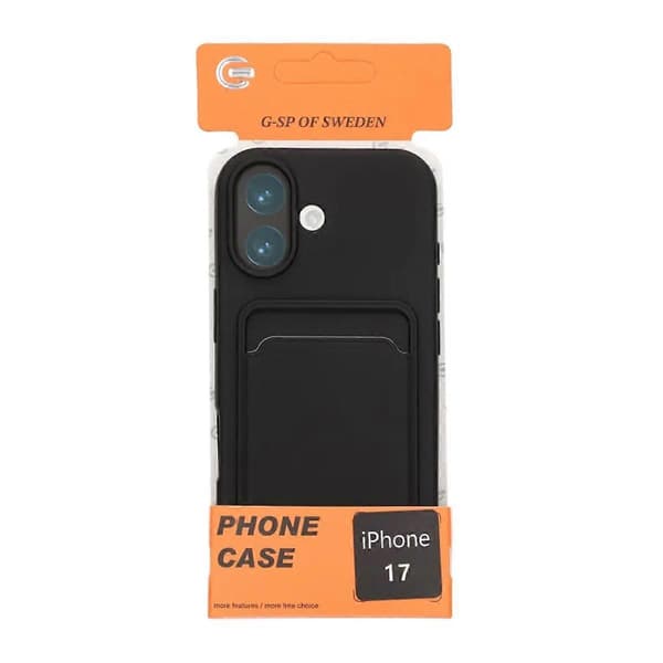 Silikoninen puhelinkotelo SIM-korttipaikalla iPhone 17:lle - Musta