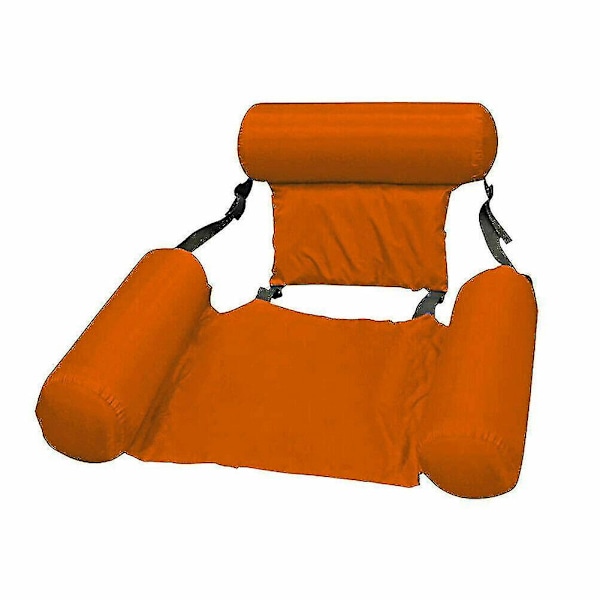 Högkvalitativa uppblåsbara flytande stolspoolstolar - Lazy Water Bed Lounge Chair Orange