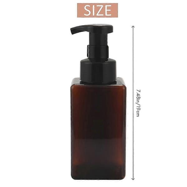2-pack Foaming Soap Dispenser 450 ml Refillable Foam Liquid Hand Soap Empty Plastic Bottle Container - Brown