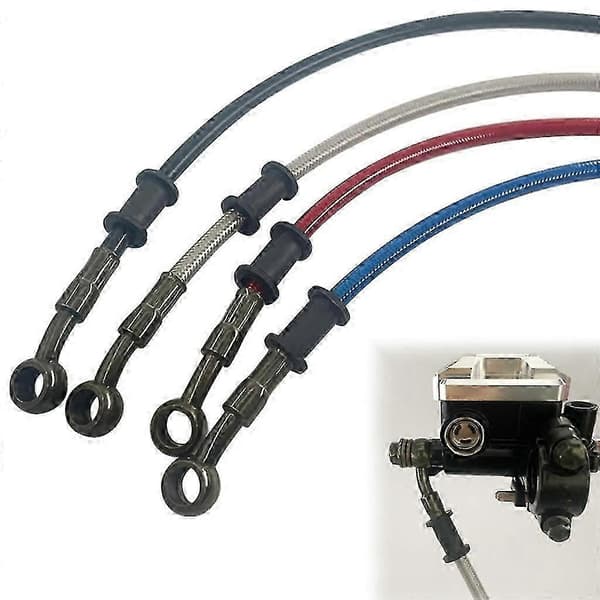 Motorcykel bromsslang 60/90/120cm Universal kopplingsoljerör Motocross flätad -QH Silver 90cm