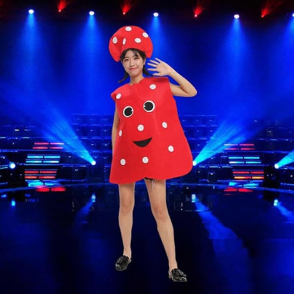Sød Cosplay Kjole til Kvinder til Rollespilsfester og Kostumetilbehør til Voksne Mushroom