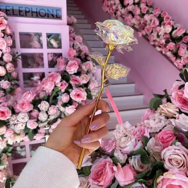 Farverig Galaxy Kunstig Rose Blomst Infinity Gave Valentinsdag Jul