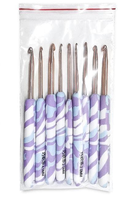 N128 - Set of 11 ergonomic crochet hooks with stylish handle