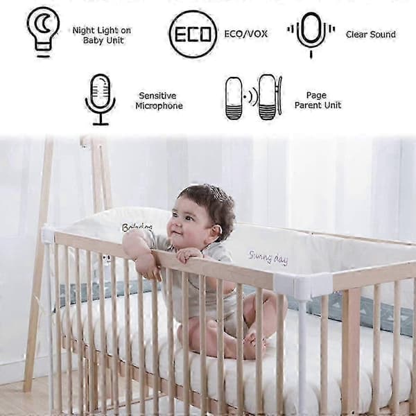 DBM-8 Nattlys Trådløs Toveis Lyd Babycall Talk Back Intercom Lydvarsel for Spedbarn