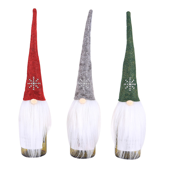 3 st tomte vinflaskset plysch vinflaskfodral