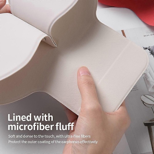 Etui til AirPods Max med dvaletilstand PU Læder Hovedtelefonetui - Rød Multicolor Multicolor White