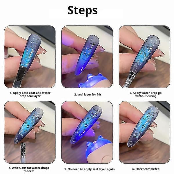 LIMITPRETTY Vanndråpe Gel Polish 3D Neglekunst Toppstrøk for LED-lampe 2 1pcs