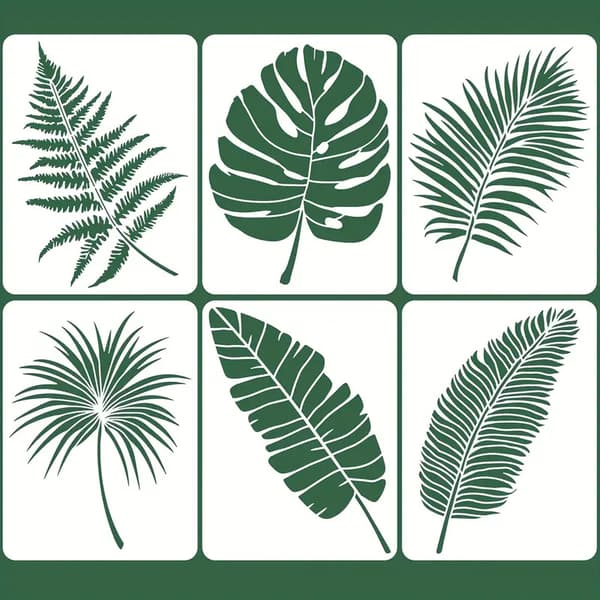 Large Leaf Stencils for Wall Painting, 40 x 30 cm Plant Stencil, Palm Leaf Wall Stencil, Tropical Leaf Designs for Walls