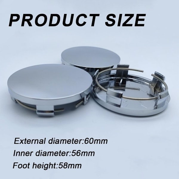 4-pakning 60mm Bilhjulsenterkopper Navkopper Bilmodifiserte Nav Unive