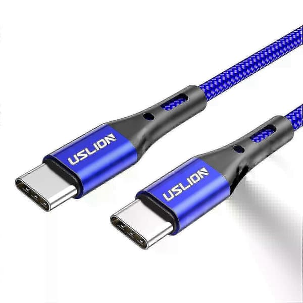 Sikkerhed PD 60W Type C til Type C Kabel 3A USB C Hurtigopladningskabel til iPhone Xiaomi Redmi Huawei Samsung Tablets Laptops 0.5M/1M/2M/3M Blue 1M