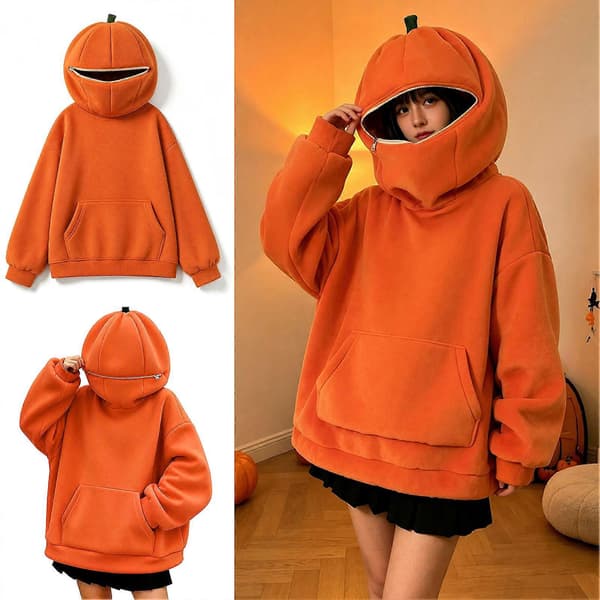 Halloween-hettegenser for kvinner Komfortabel genser med gresskargrafikk for kvinner, oversized Jack-O-Lantern-genser S