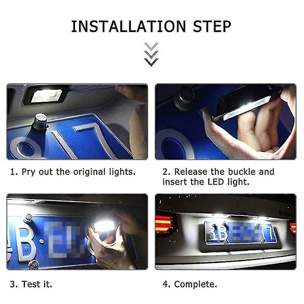 1 par LED-registreringsskyltslampor för Volvo C70 S40 S60 S80 V50 V60 V70 Xc60 Xc70 Xc90