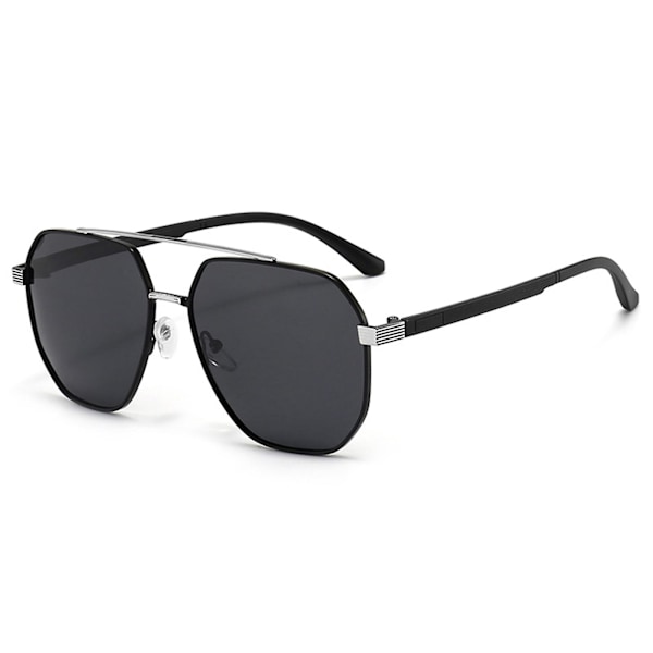 Solglasögon för män UV-resistent Filter Astigmatism Metall Anti-UV Solskydd Solglasögon Glasögon Vandringstillbehör Silver Black B